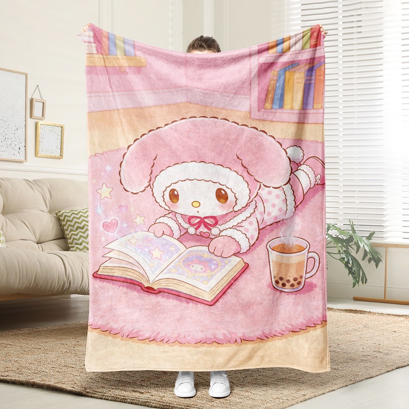 Christmas Throw Blanket - Selimut Sanrio Cozy Pink Flannel dengan