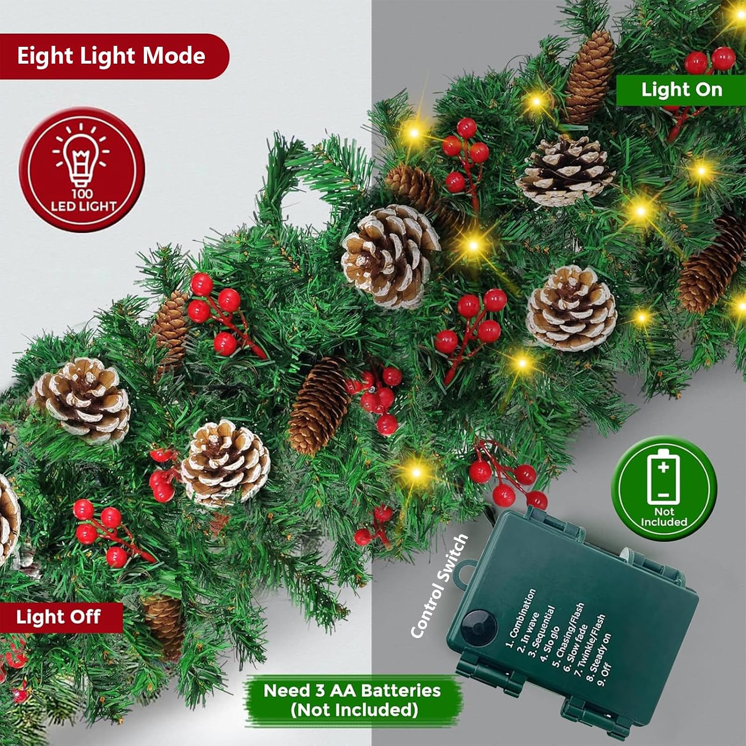 Garland Natal 12FT dengan Lamp - Christmas Lights Outdoor ulasan dan harga
