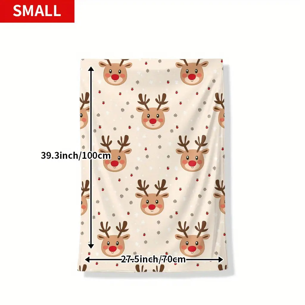 Selimut Fleece Motif Rusa Nata - Christmas Throw Blanket ulasan dan harga